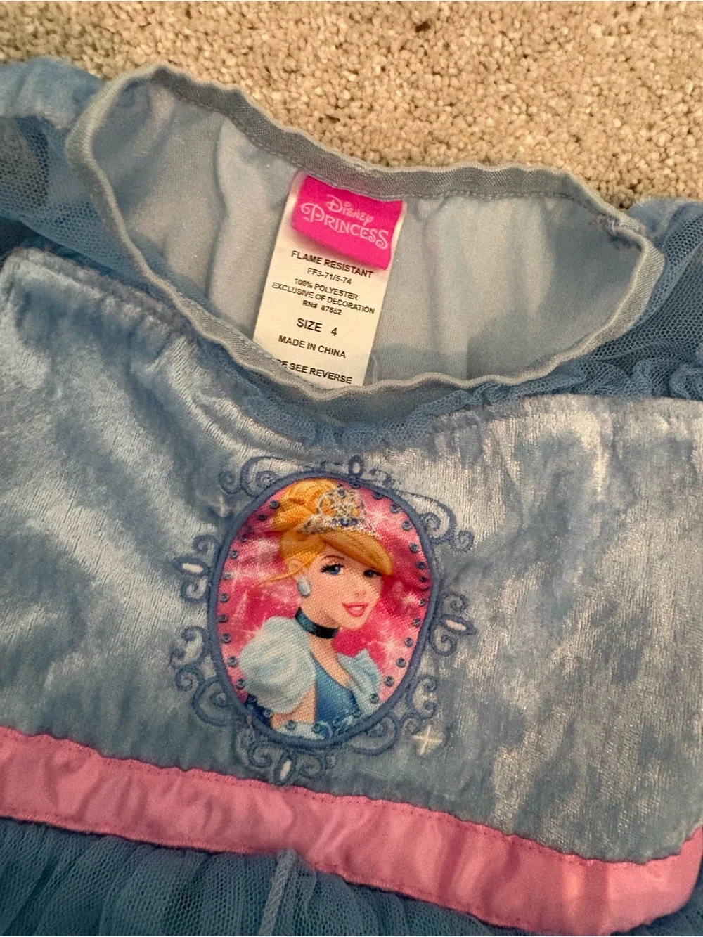 Disney Light Blue Princess Dress with Pink Sash